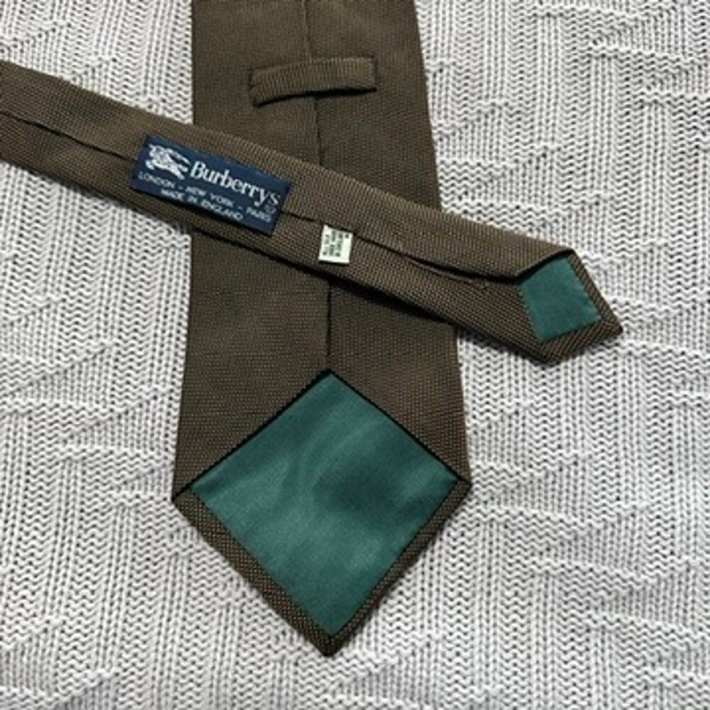 Vintage Burberry brown textured silk tie - Picture 3 of 7
